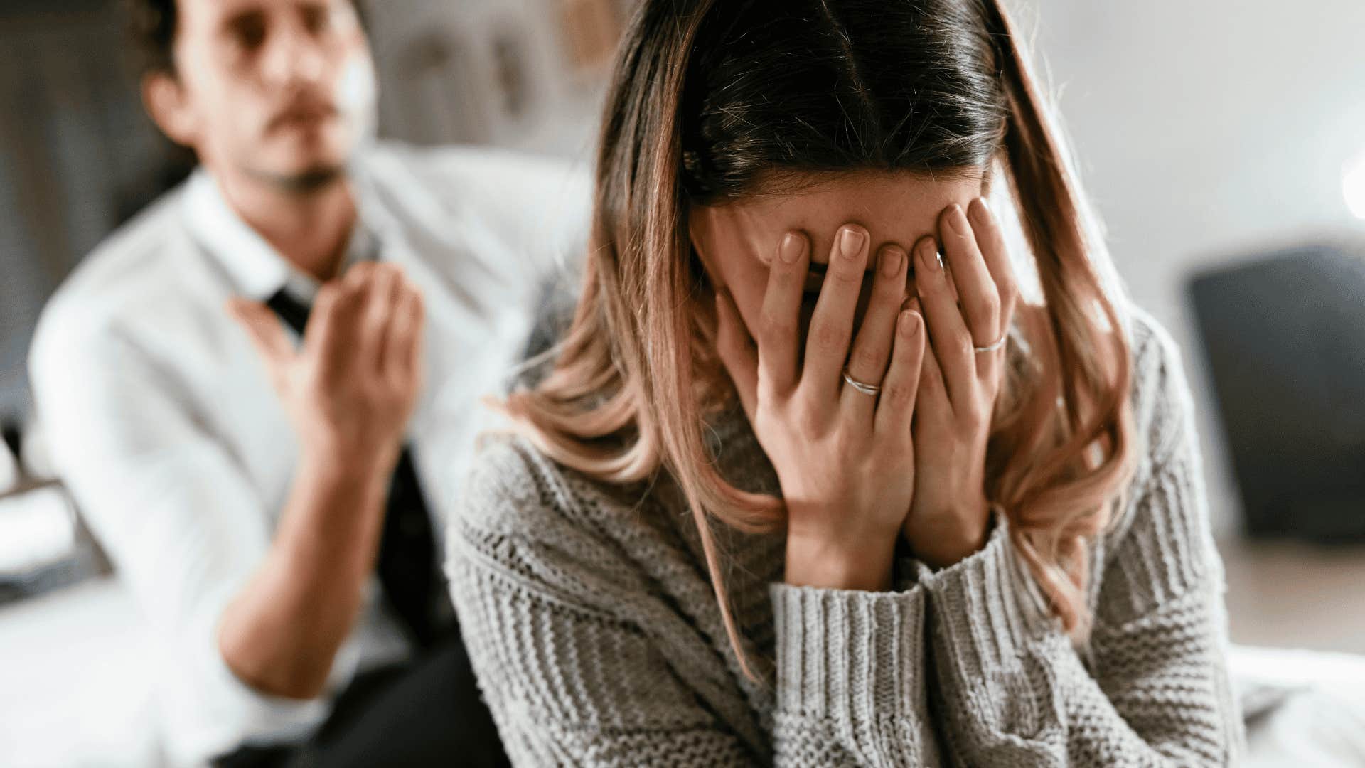 man not validating his upset wife