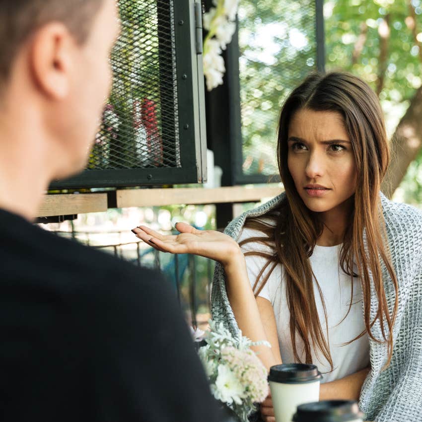 upset woman with man who is a time-wasting clown