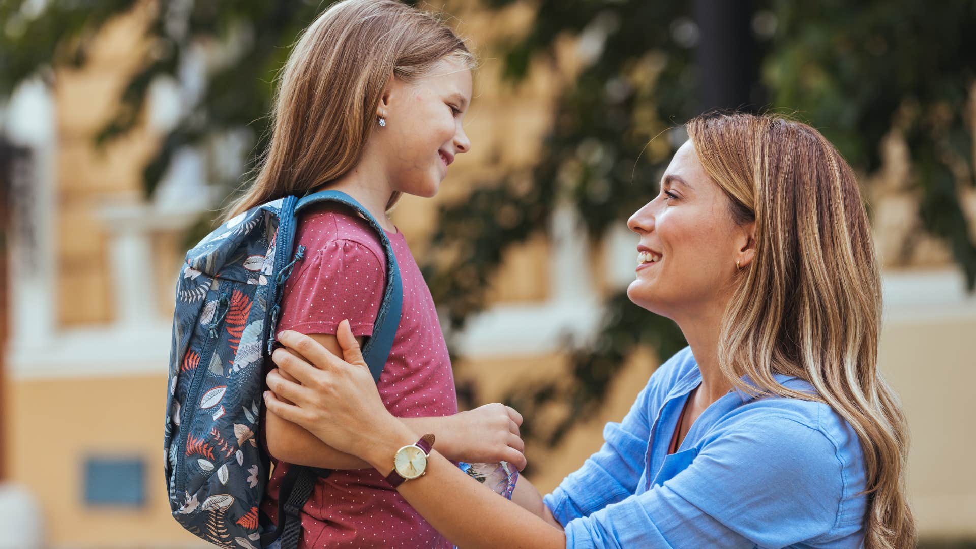 Gen X mom encouraging her daughter to be independent