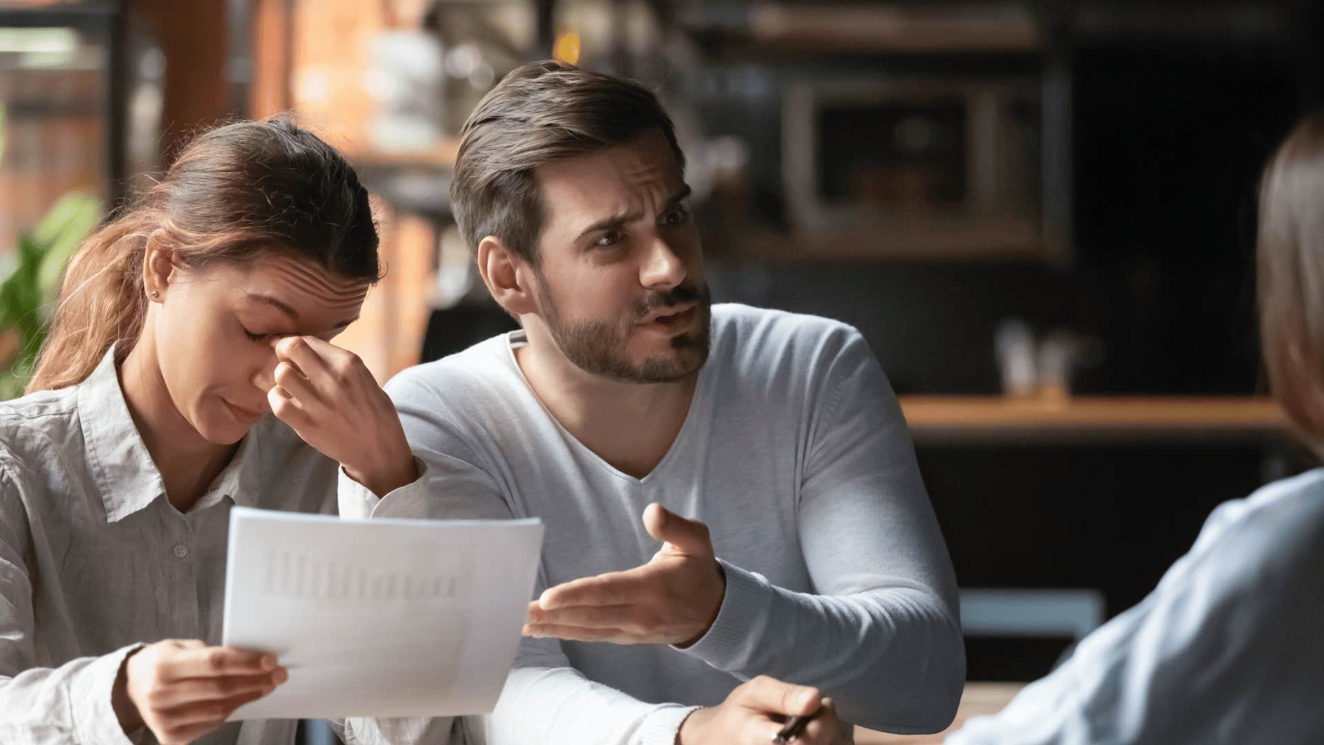 confused people at work with man that makes him look way less experienced