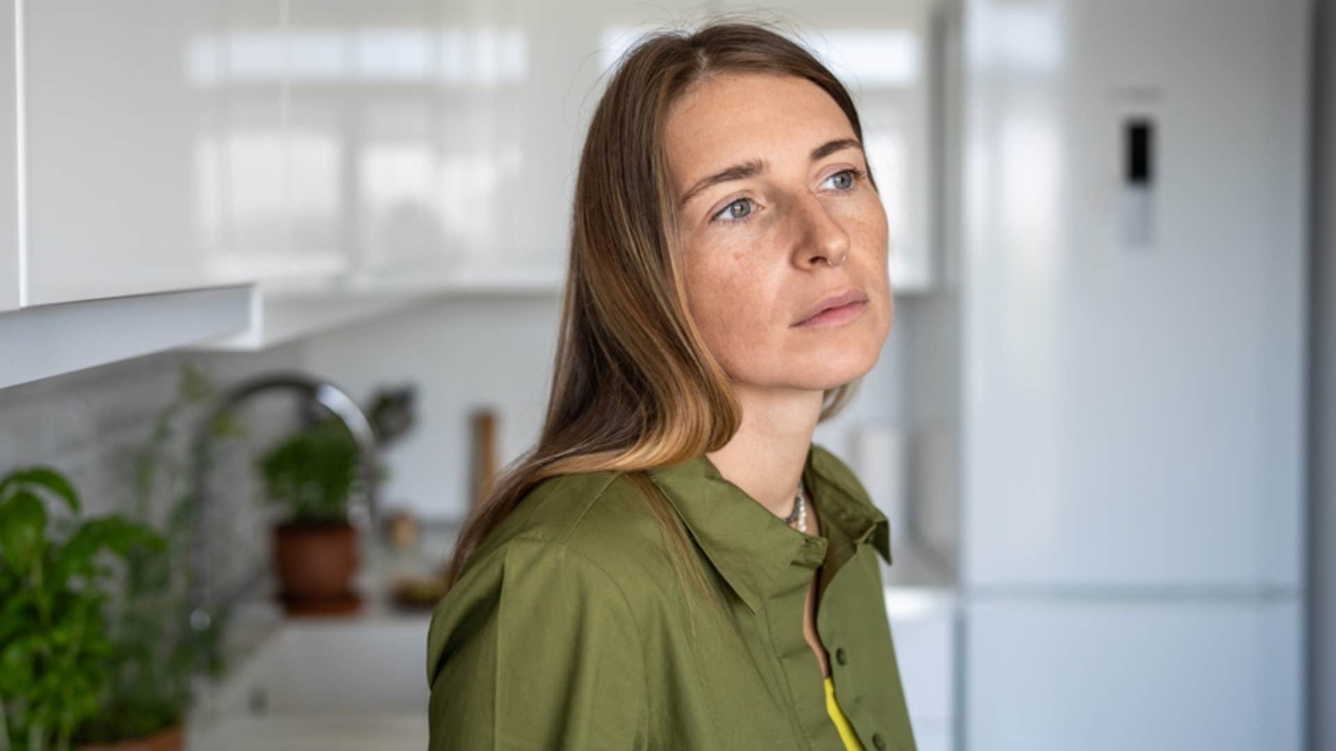 woman staring into the distance