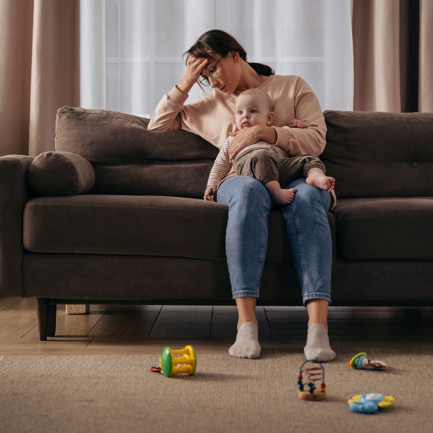 upset mother listening to lies brain tells her