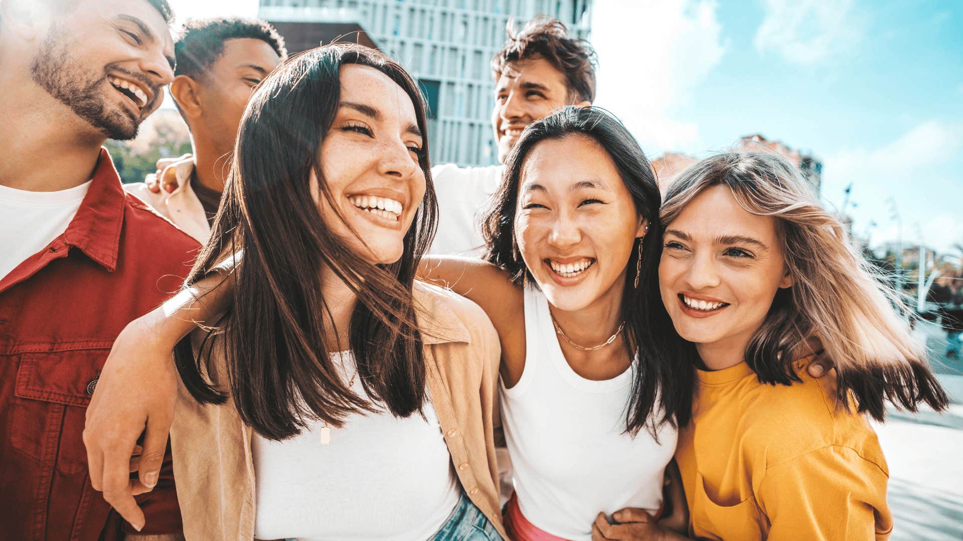 woman hanging out with friends while quietly building a good life