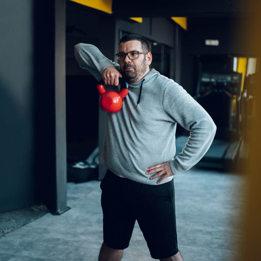 man trying to lose weight as his body shows he didn't get the love needed