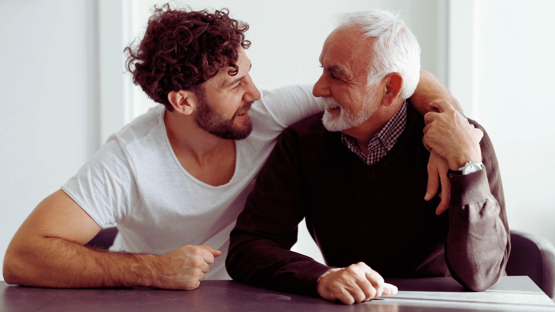 adult son asking his dad for help
