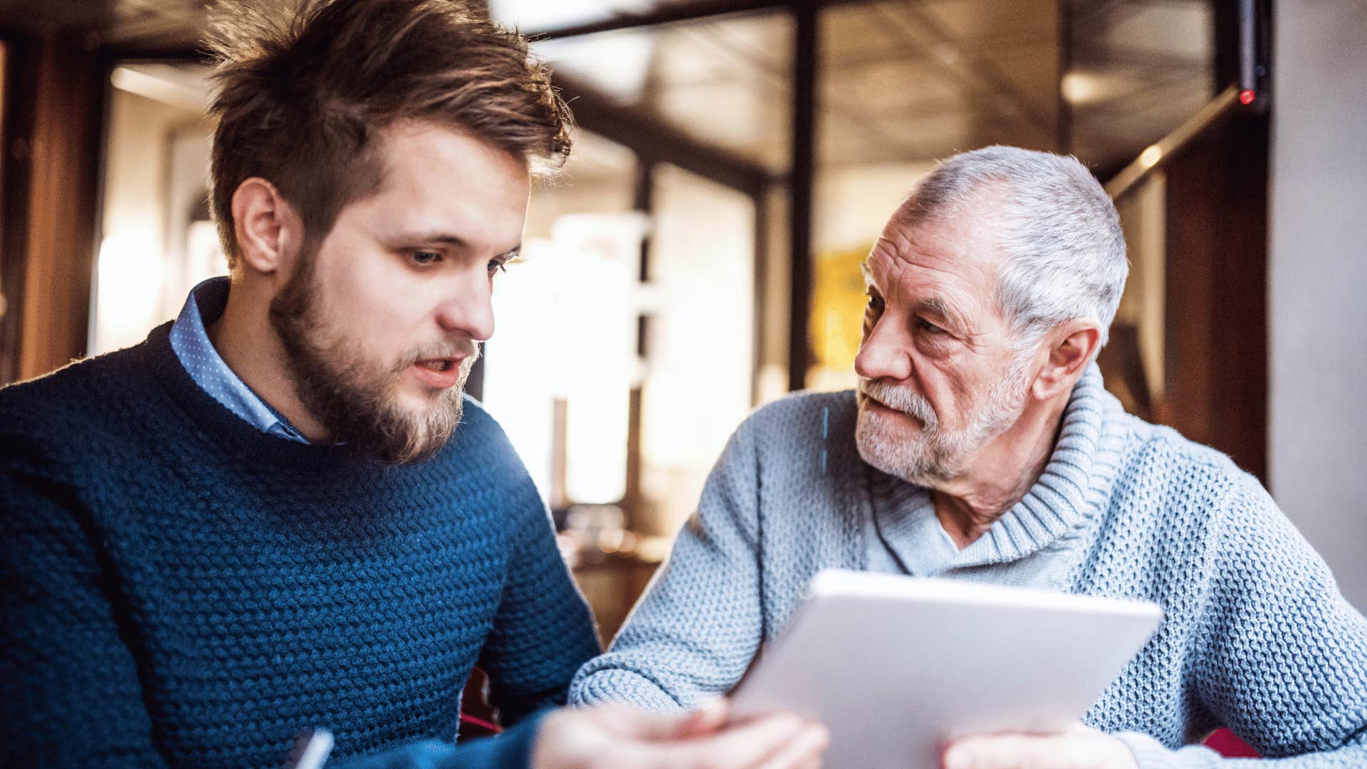 dad who worries about his adult son's financial security