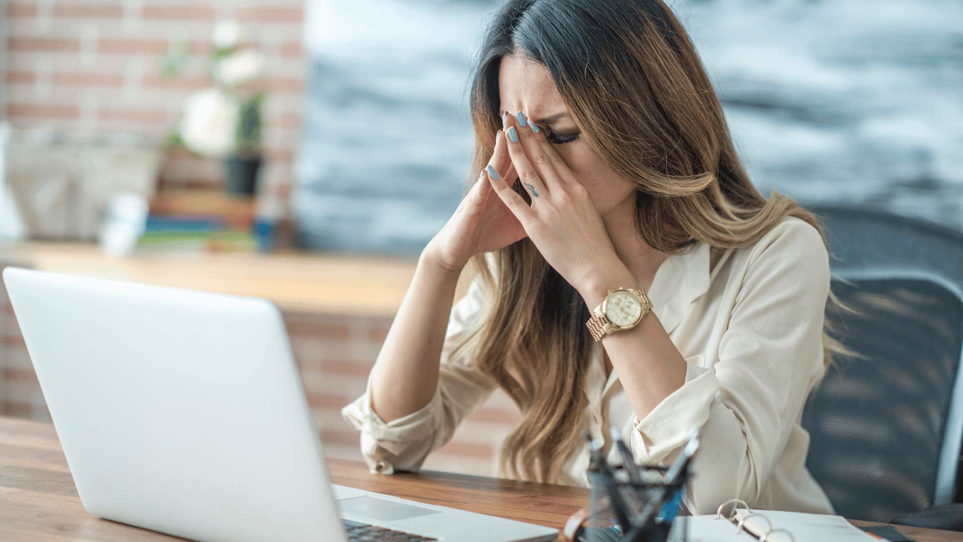 Gen X woman working even when she’s irritable