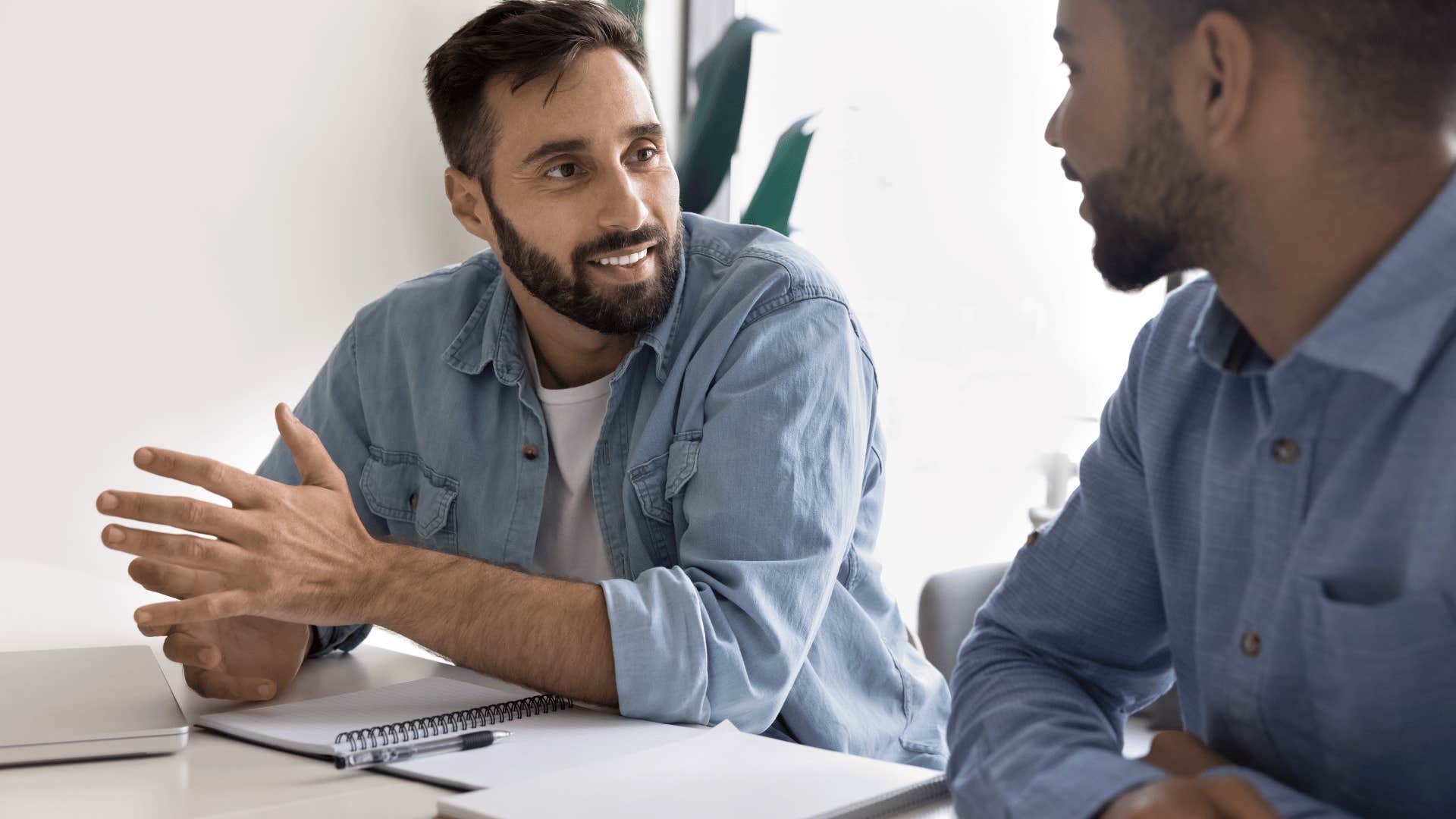 Gen X man using unfiltered language with a friend