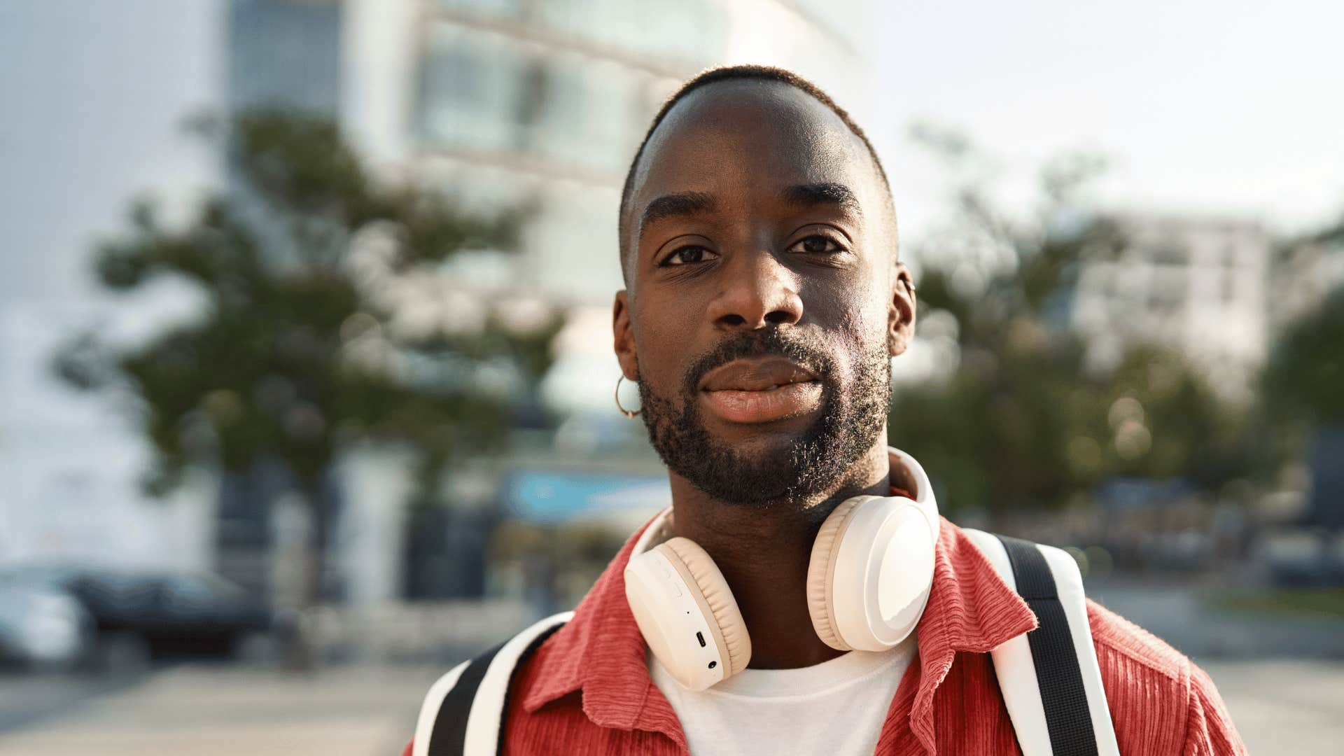 Relaxed man knows feeling fearless all the time means nothing
