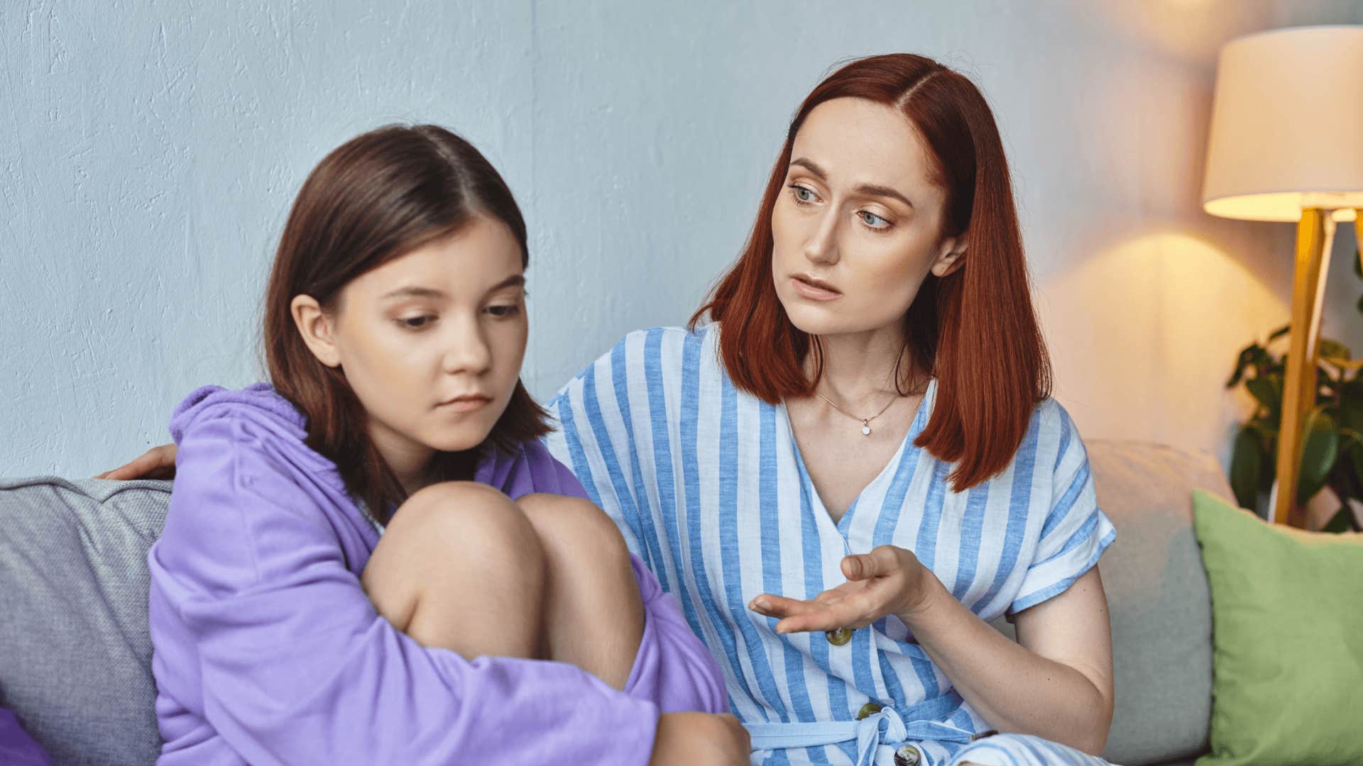 mom lecturing daughter