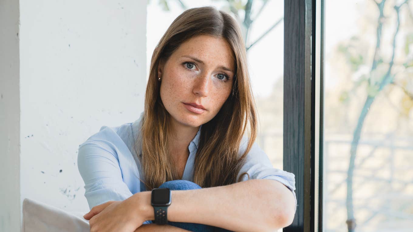 sad millennial woman