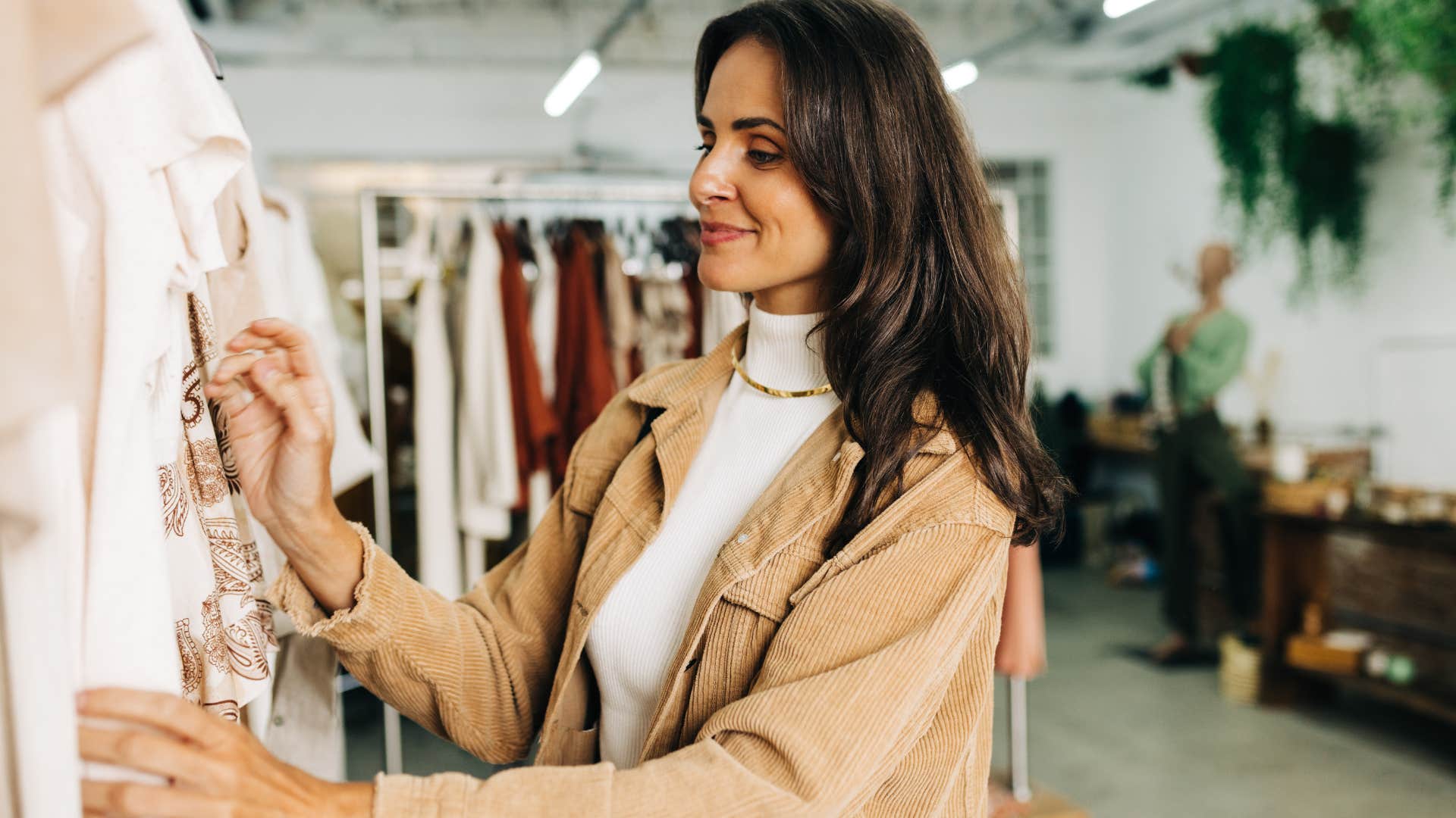 Millennial woman shopping in a store