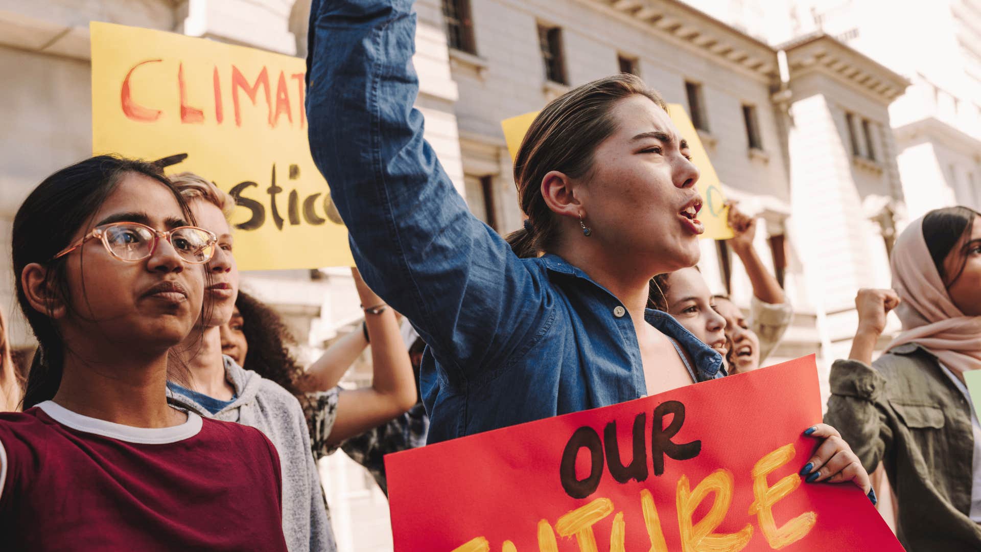 climate change activists protesting