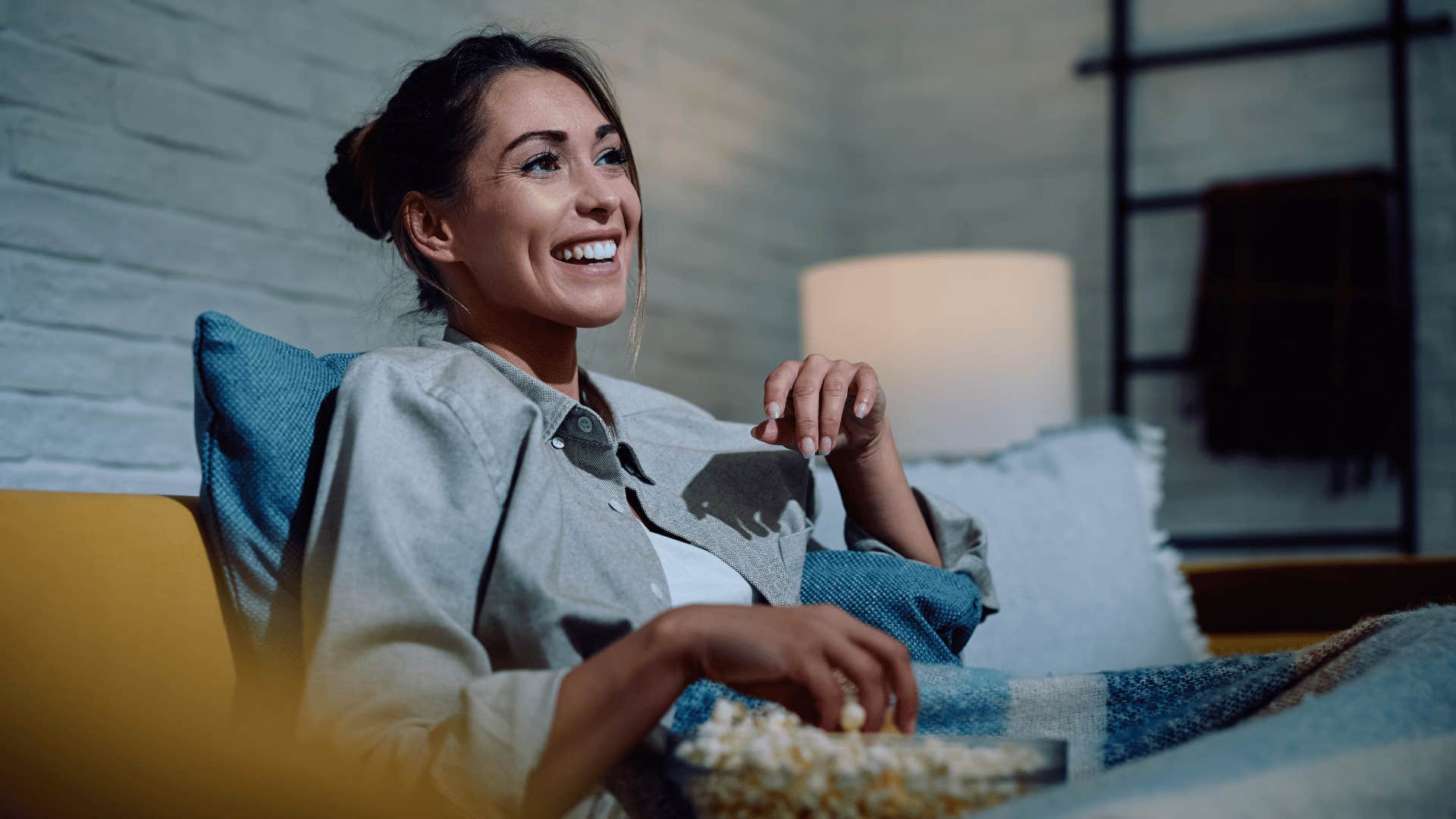 woman using streaming services