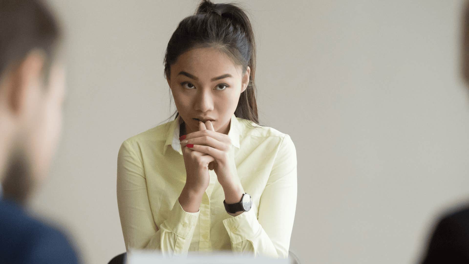 woman struggling with nervousness