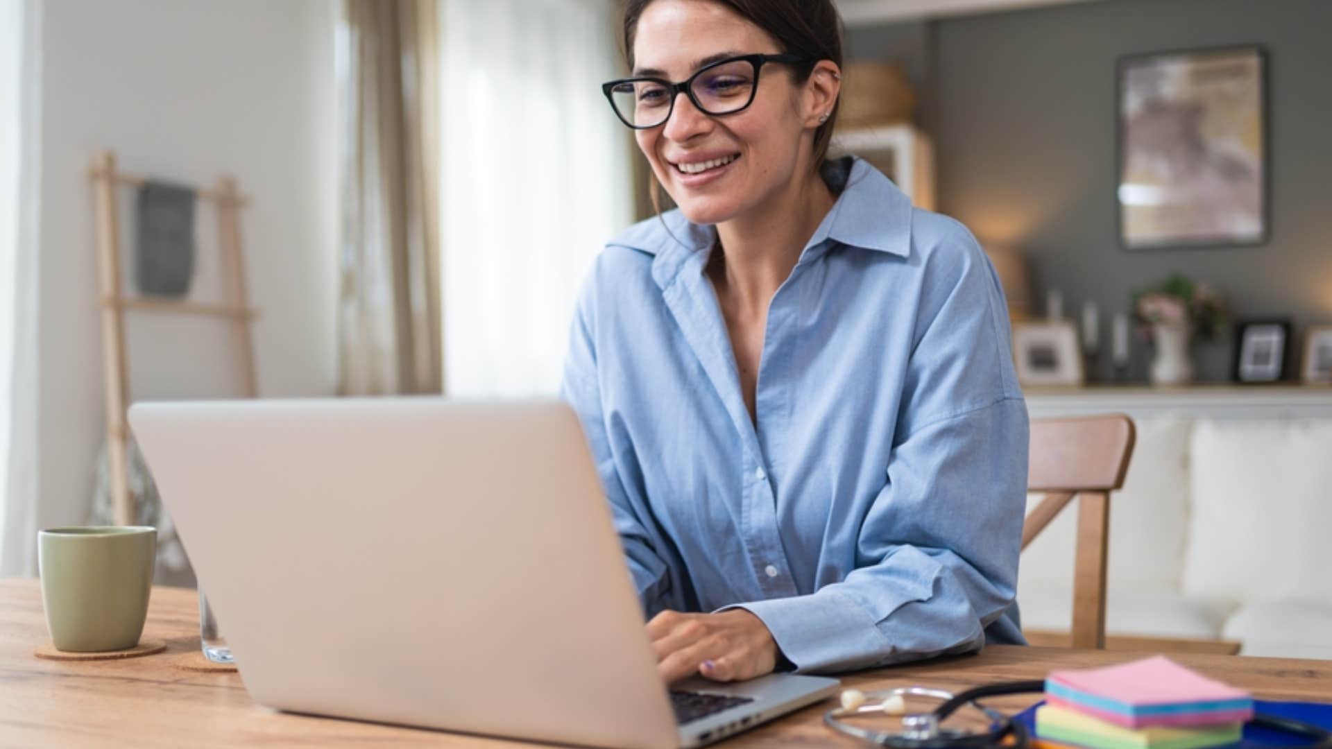 woman working from home