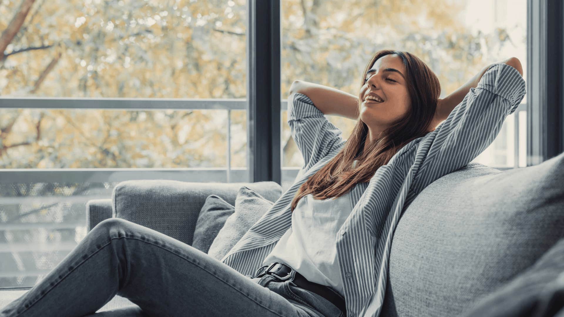 woman enjoying being alone