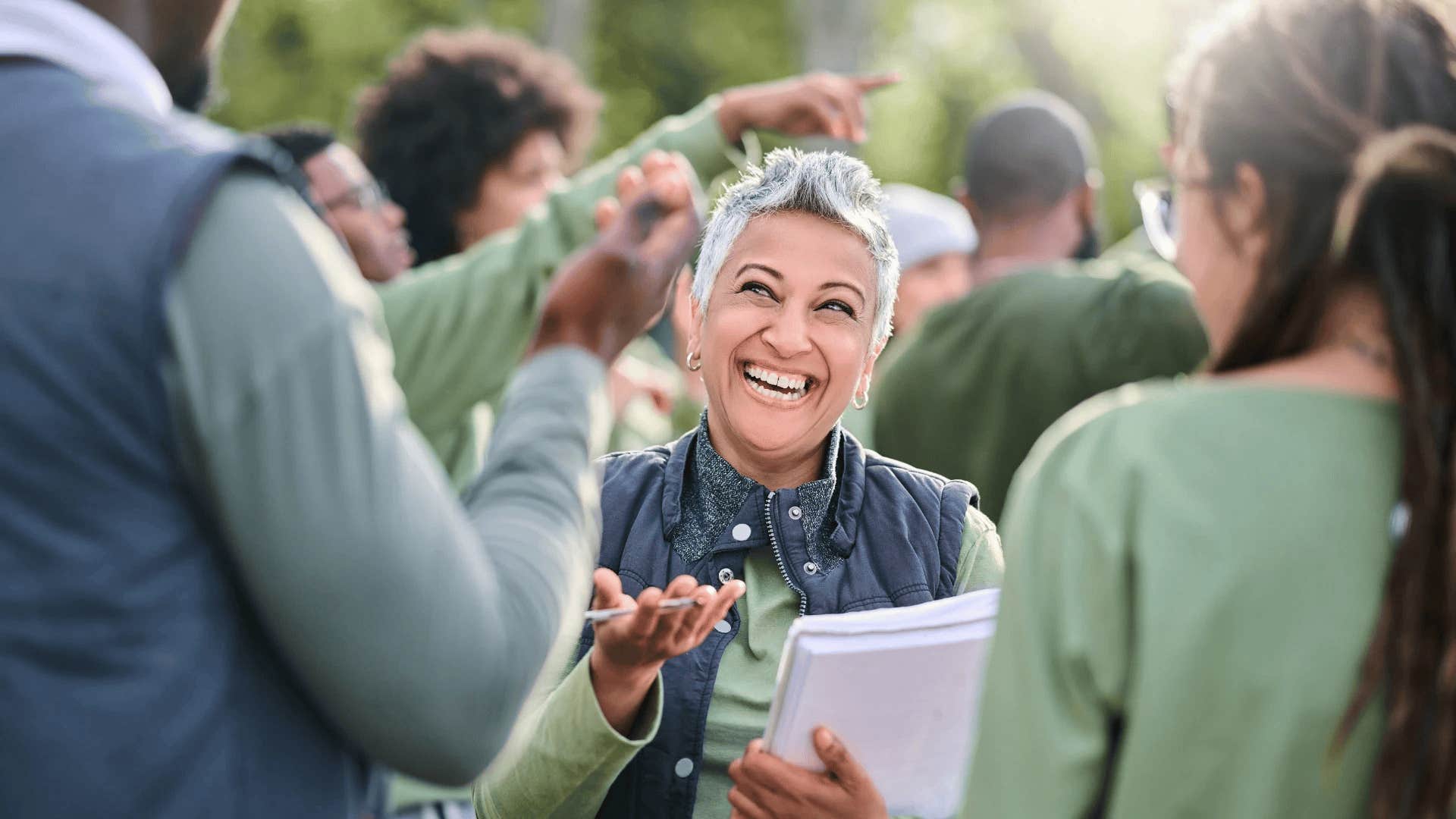 woman smiling because she wants to become her most authentic self