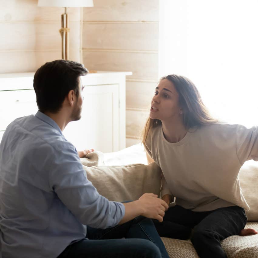 couple arguing on couch because of red flags that say marriage won't last