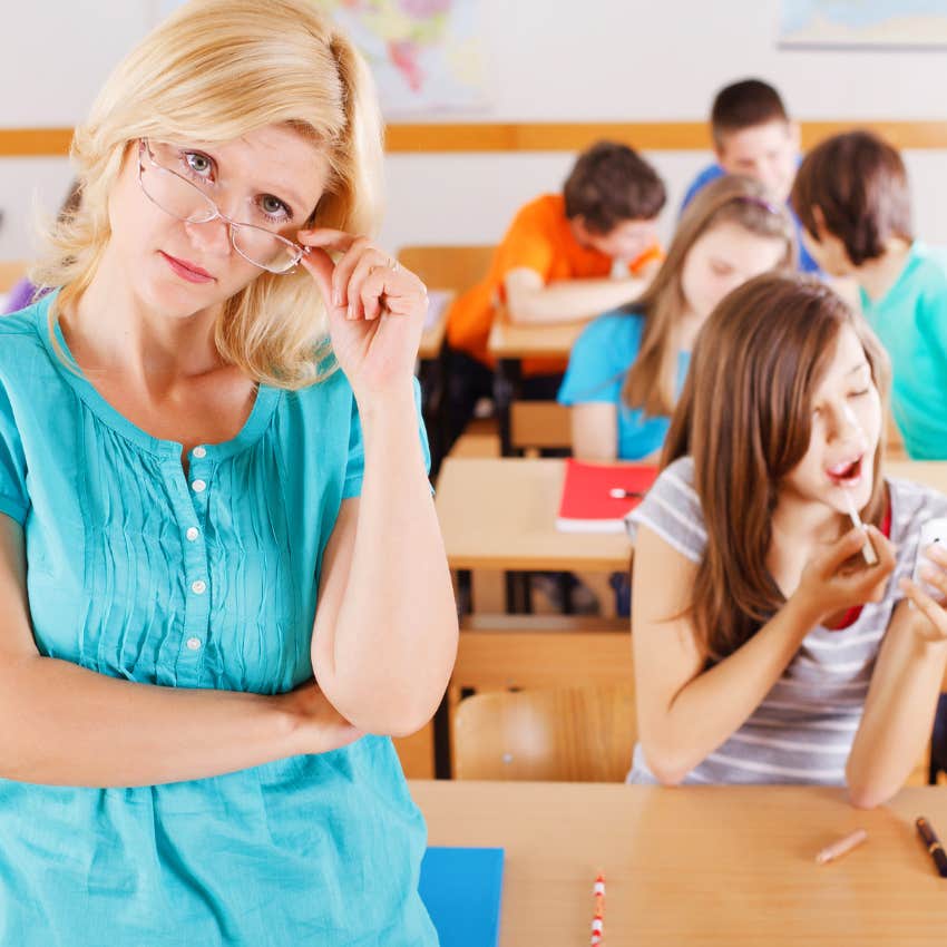 upset public school teacher