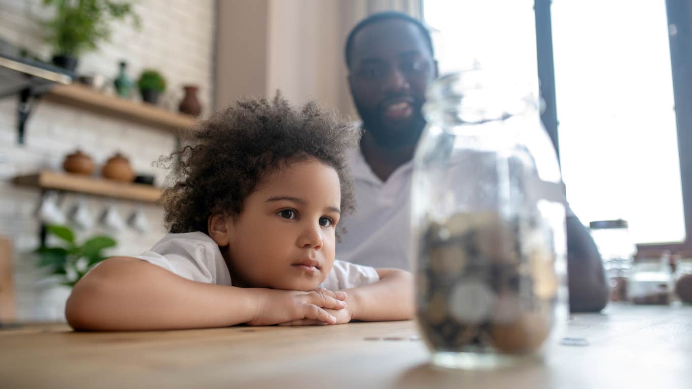 parent financially shaming his child without realizing it