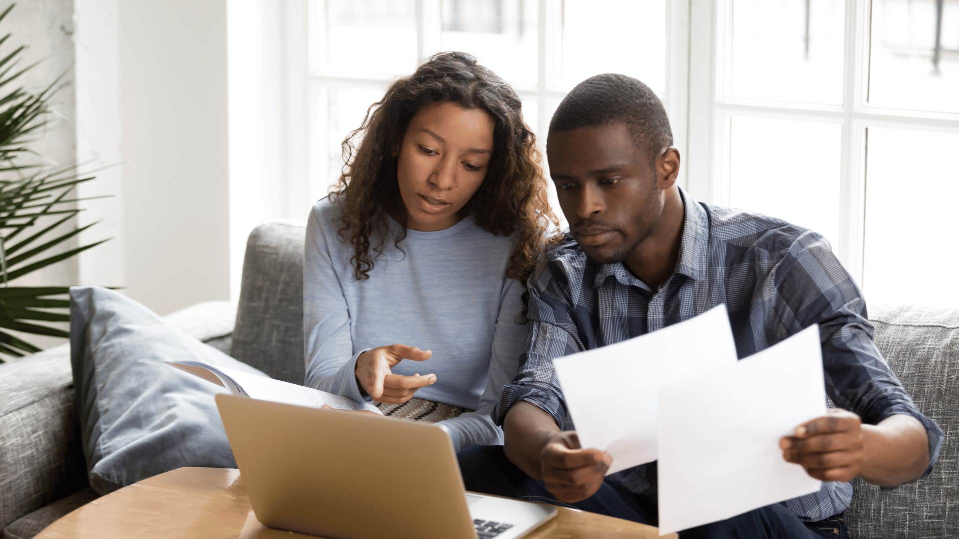 couple talking about finances