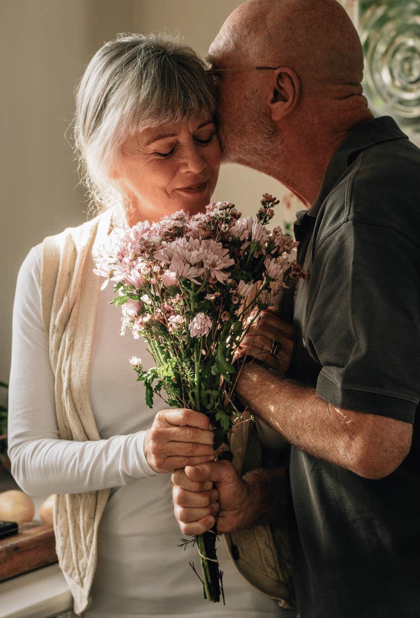 An elderly man is patient with his wife after a tragedy.