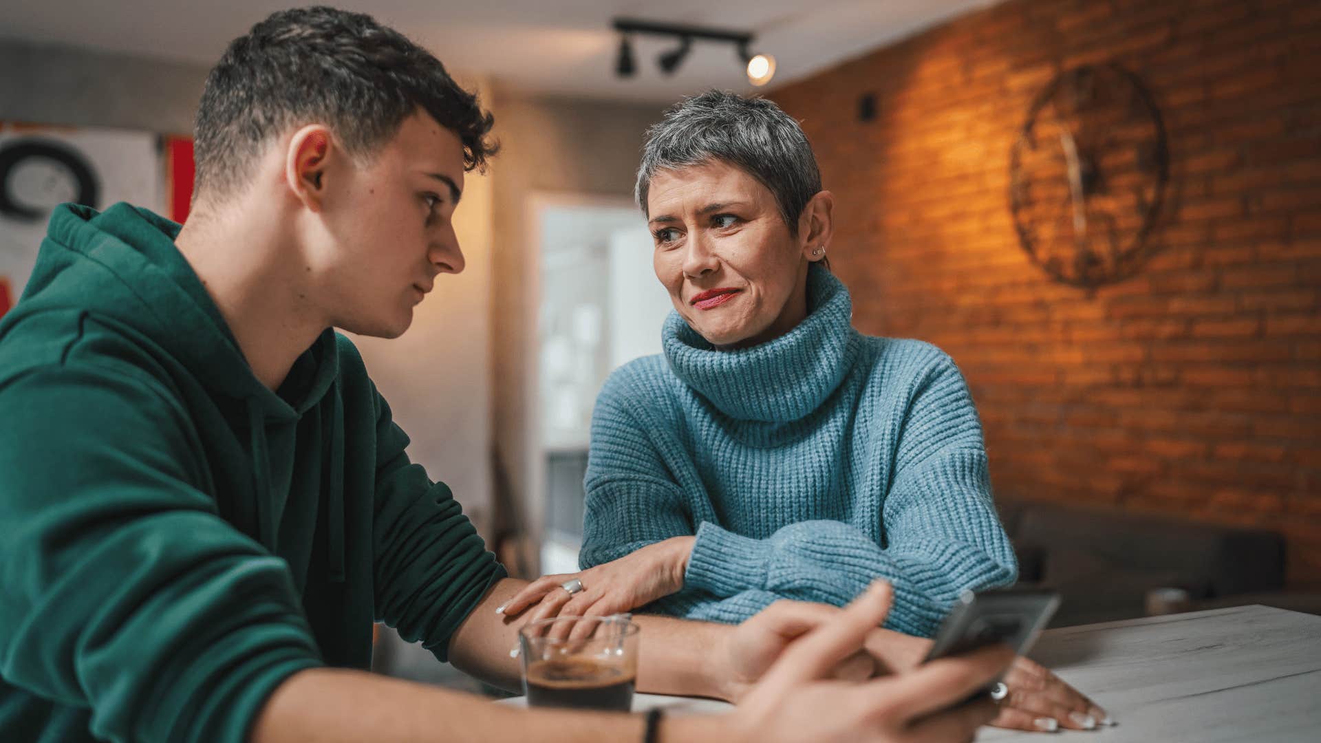mother asking her son how something made him feel