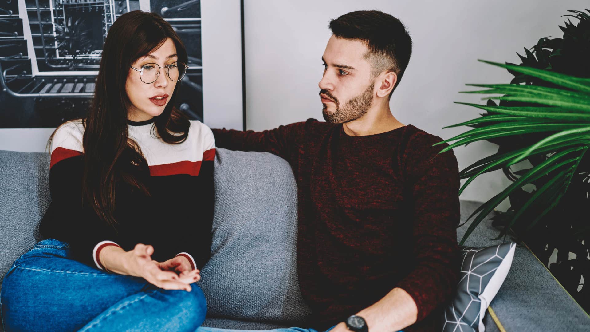 woman telling partner she loves who she is