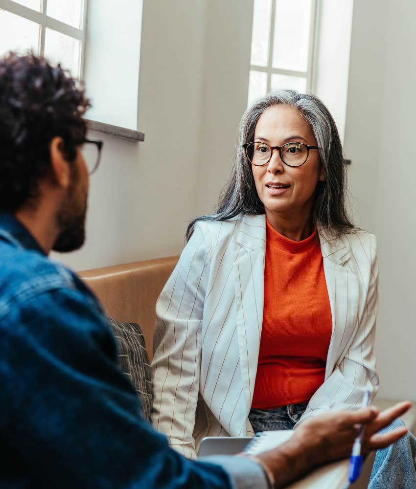 A man tells his manager that he doesn’t want to engage in a conflict with her.