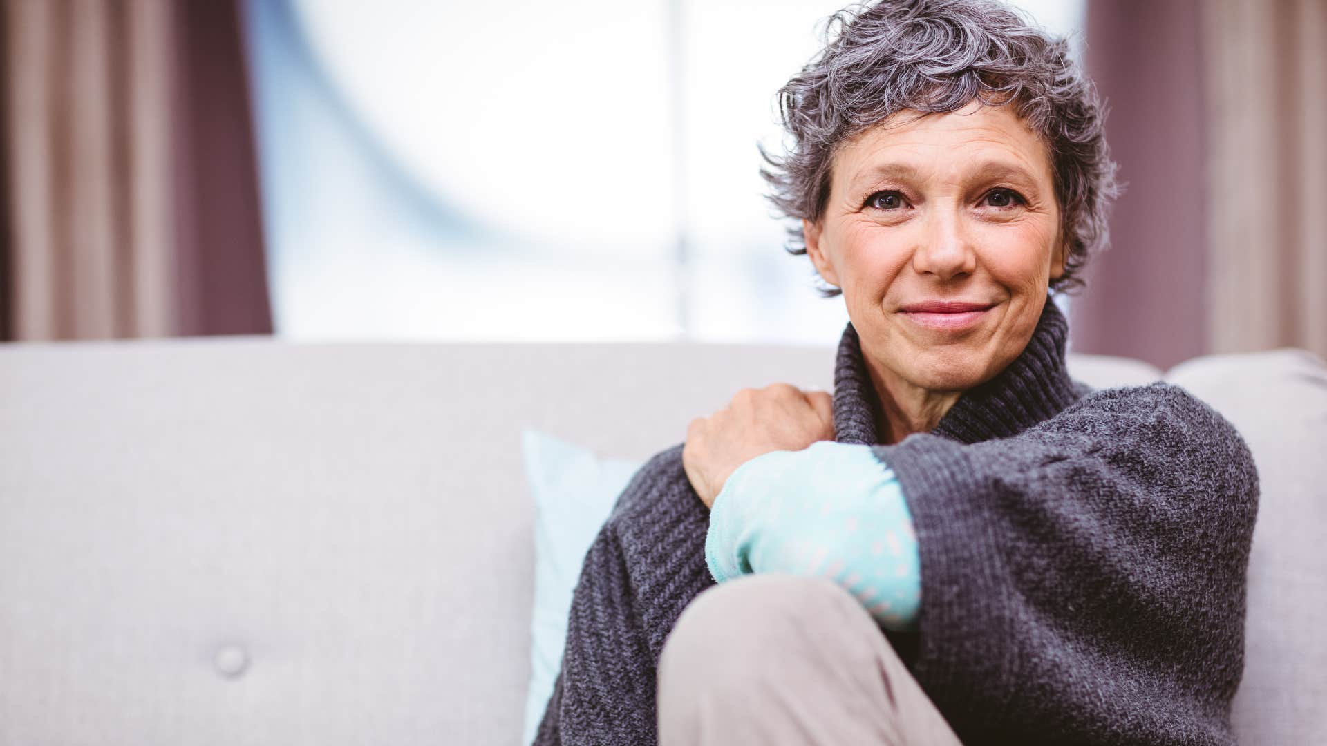 happy woman being comfortable with change