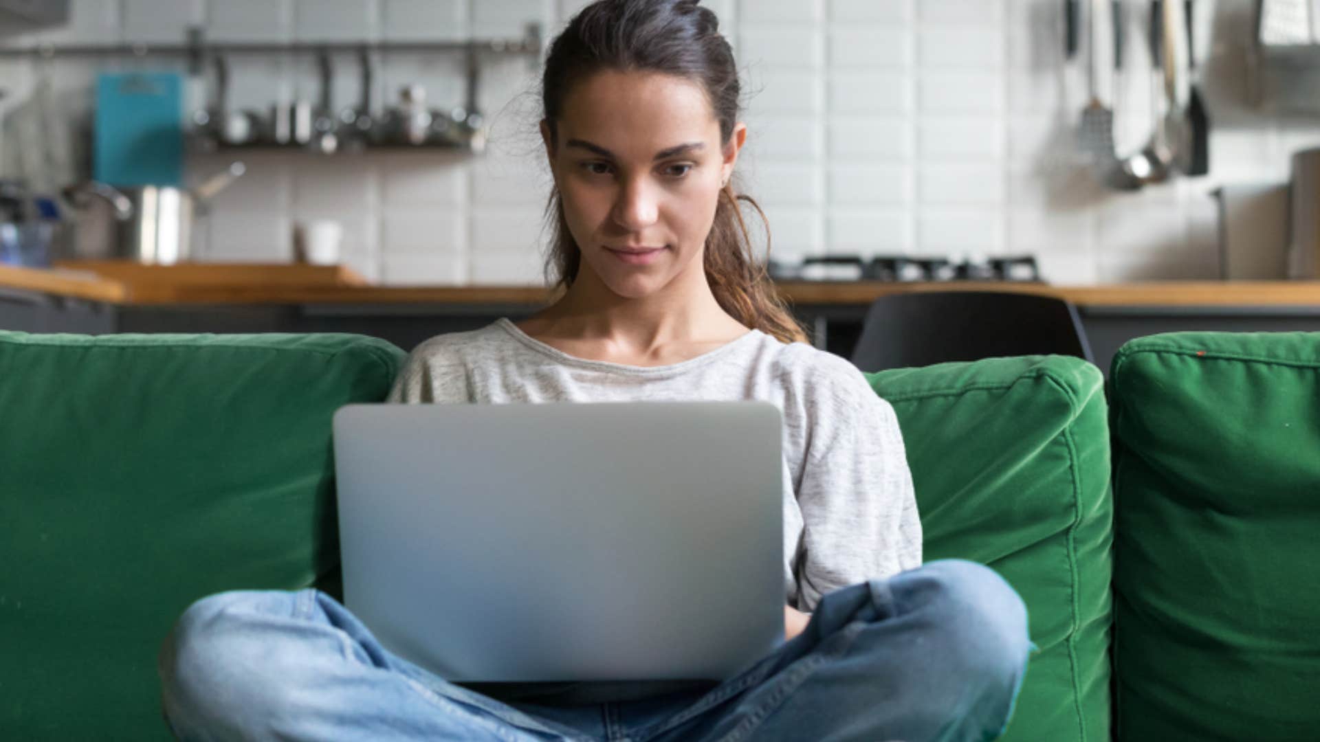 woman checking her subscription services to make sure there's no overlap