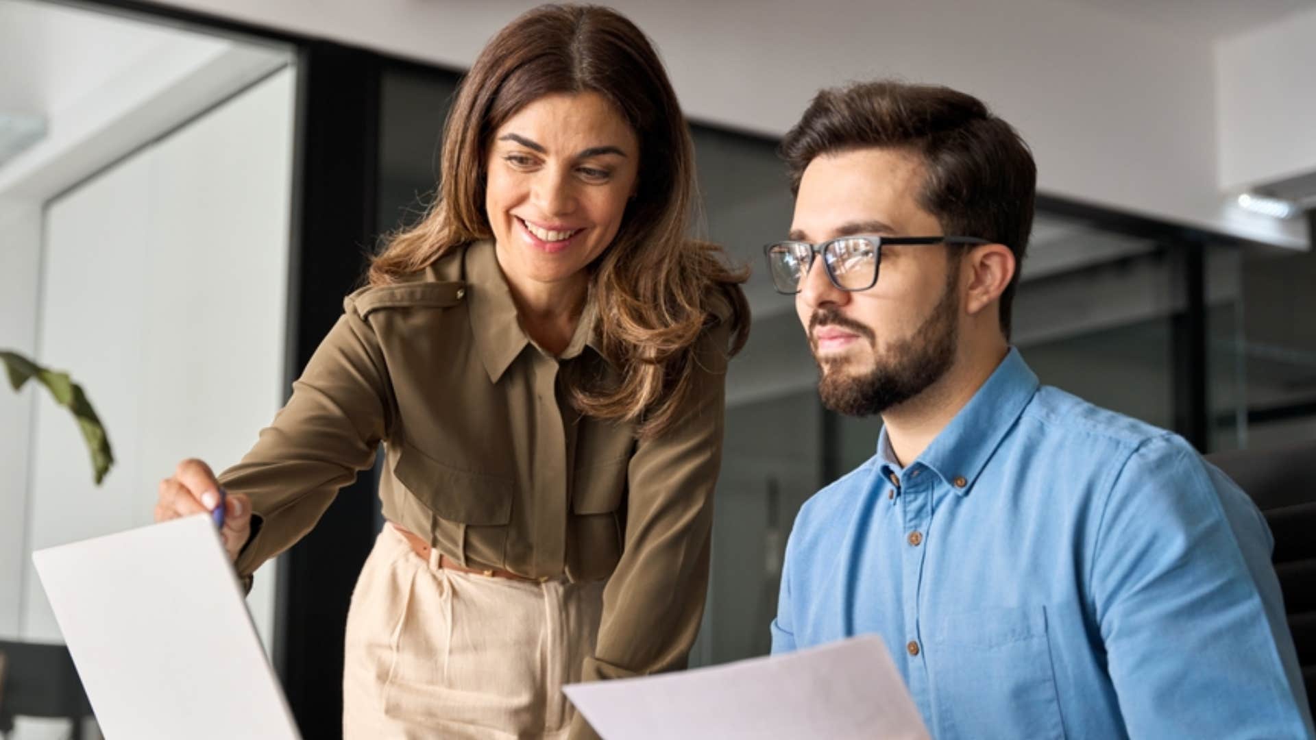 employee talking to boss about employee benefits 
