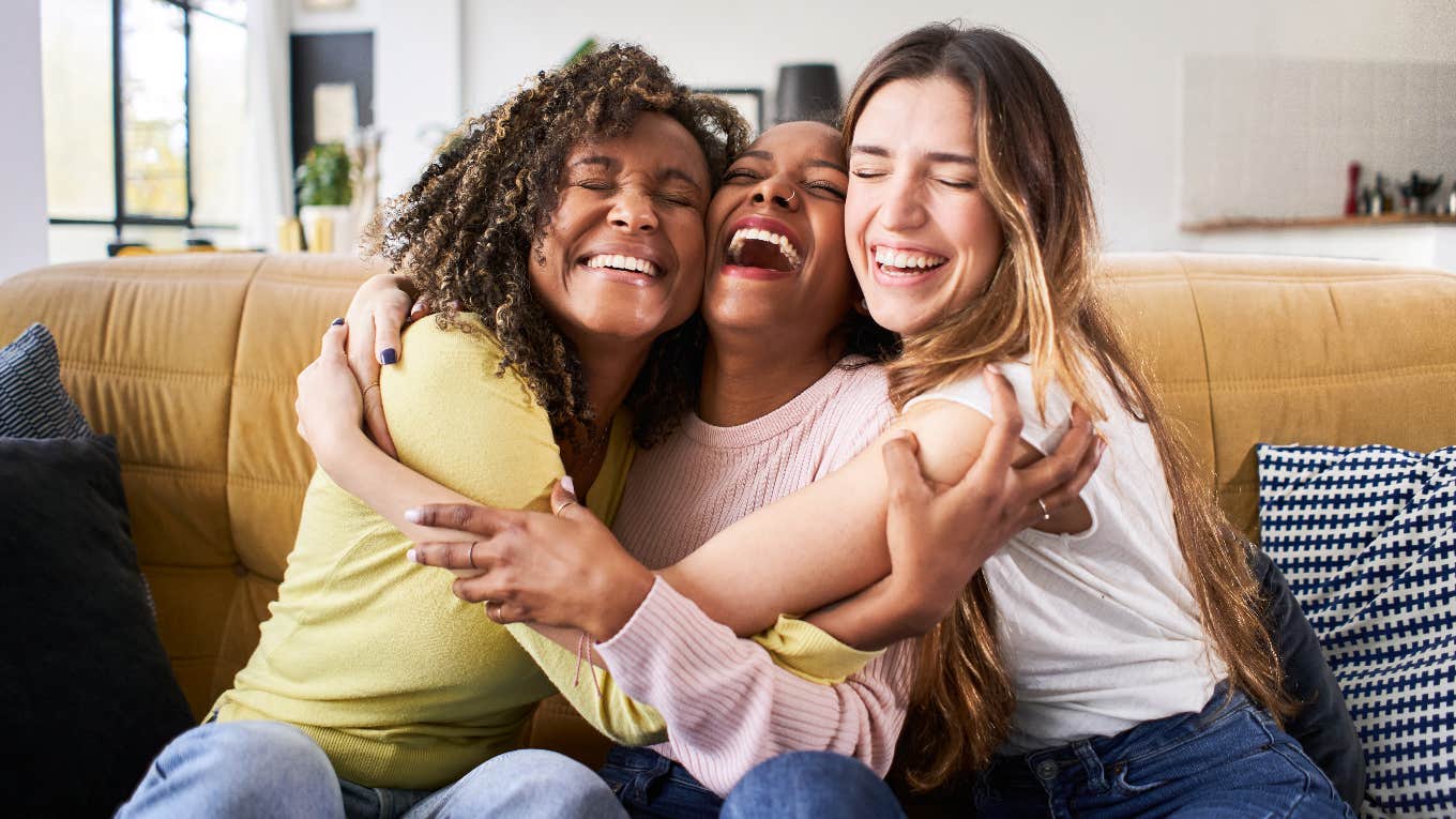 Why You Should Celebrate Your Friends' One Big Thing Instead Of Only Acknowledging Marriage & Kids friends hugging and celebrating one big thing