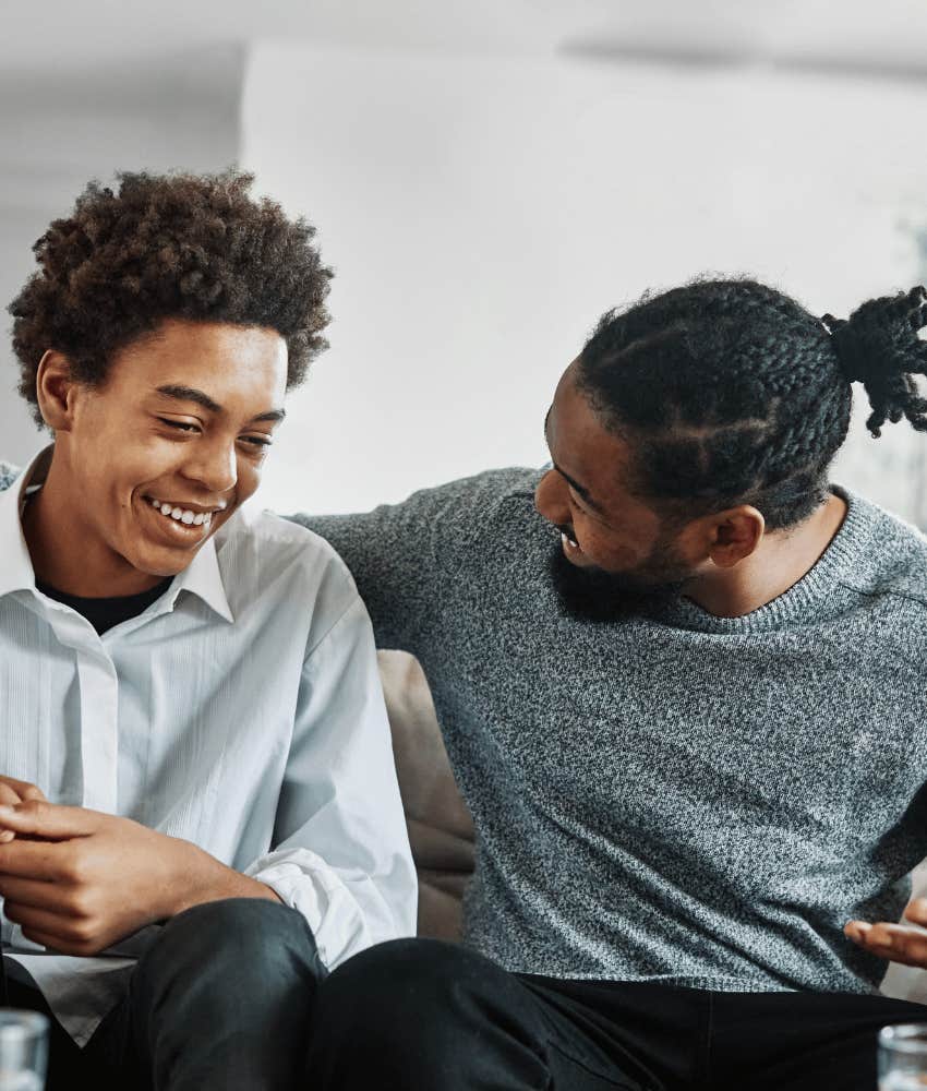 Father and son talk about transgenerational trauma