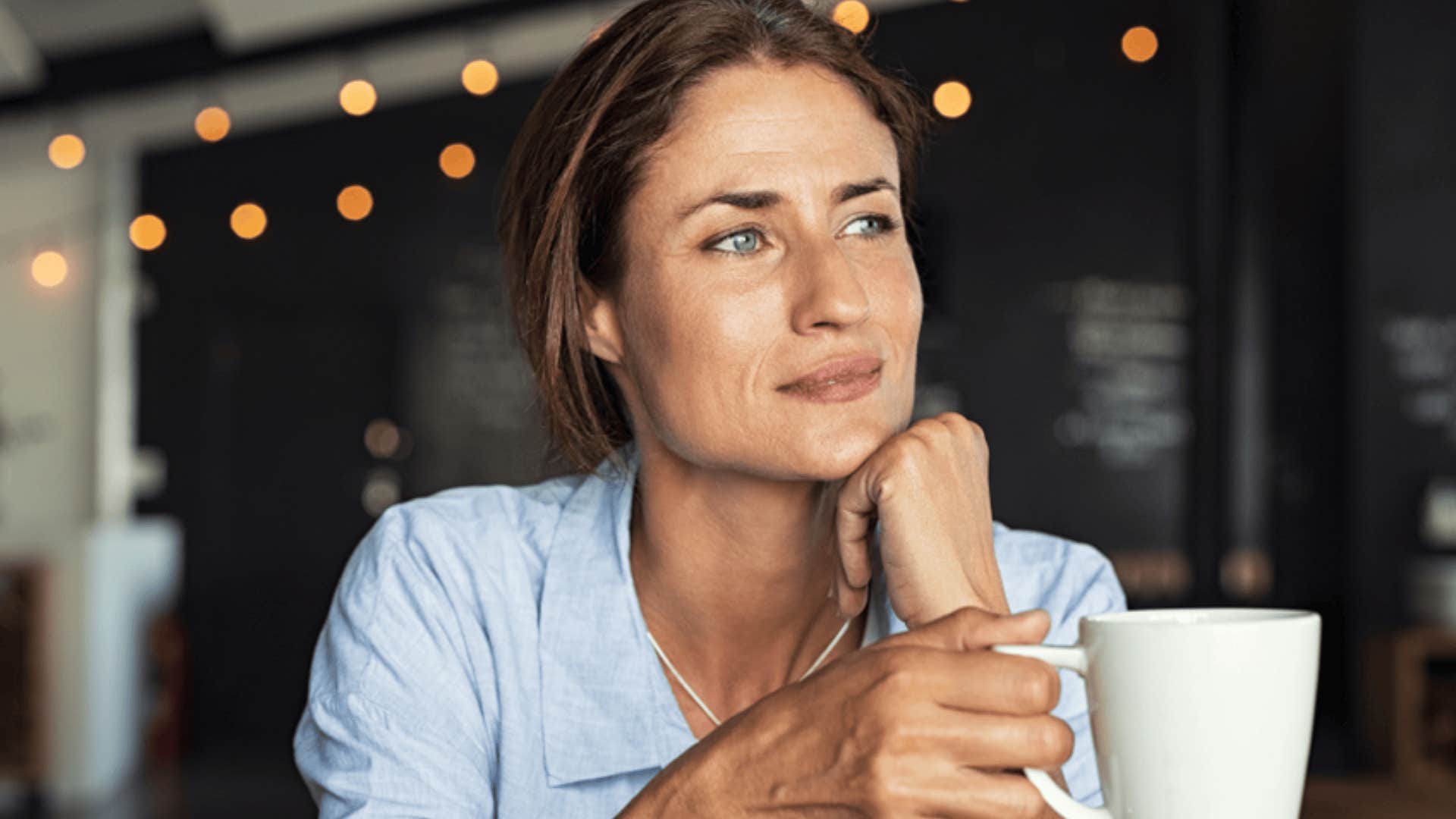 calm confident woman believing in herself