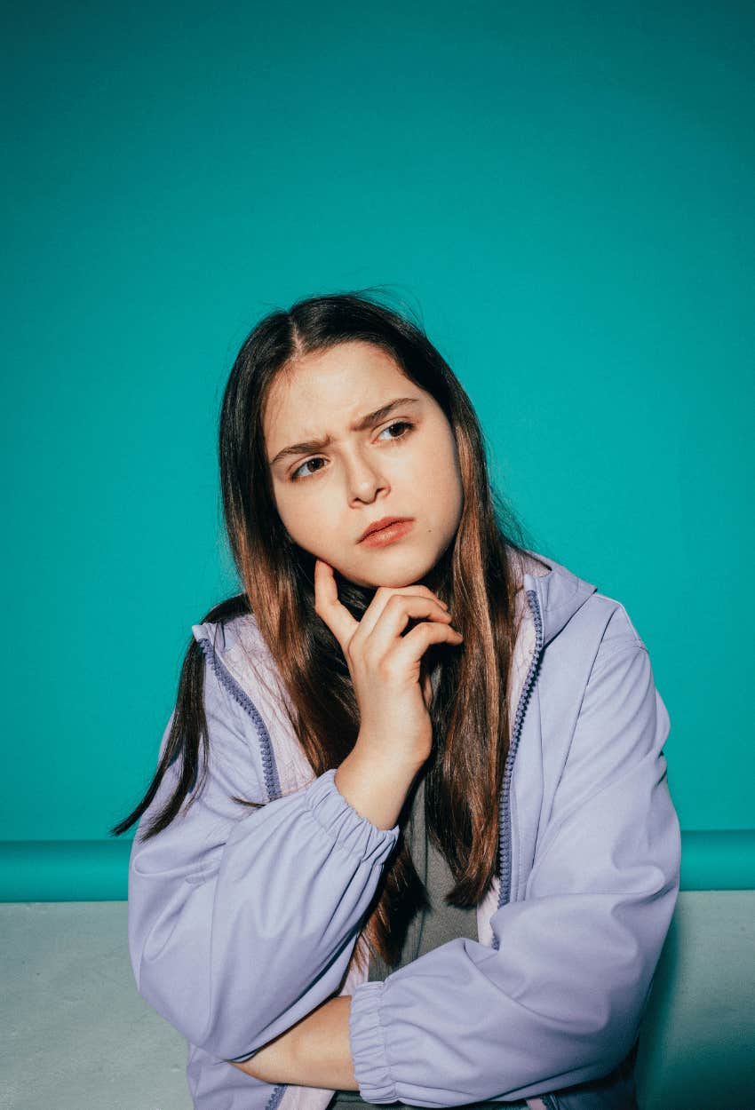 woman who is genuinely smart thinking