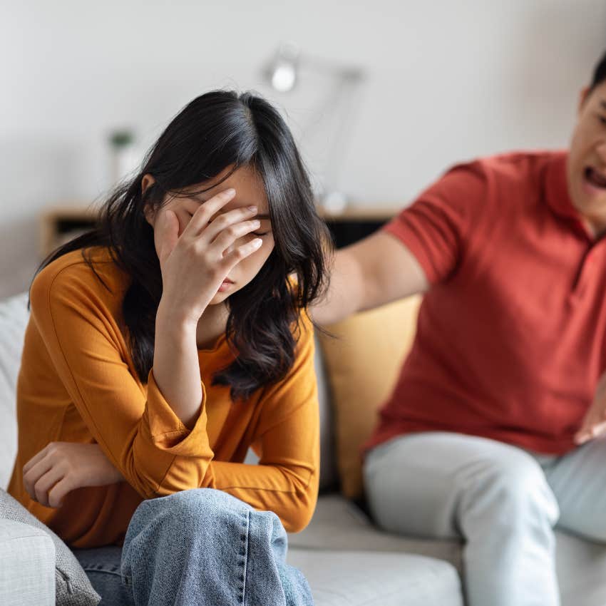 woman who is with self-centered man in a dysfunctional relationship
