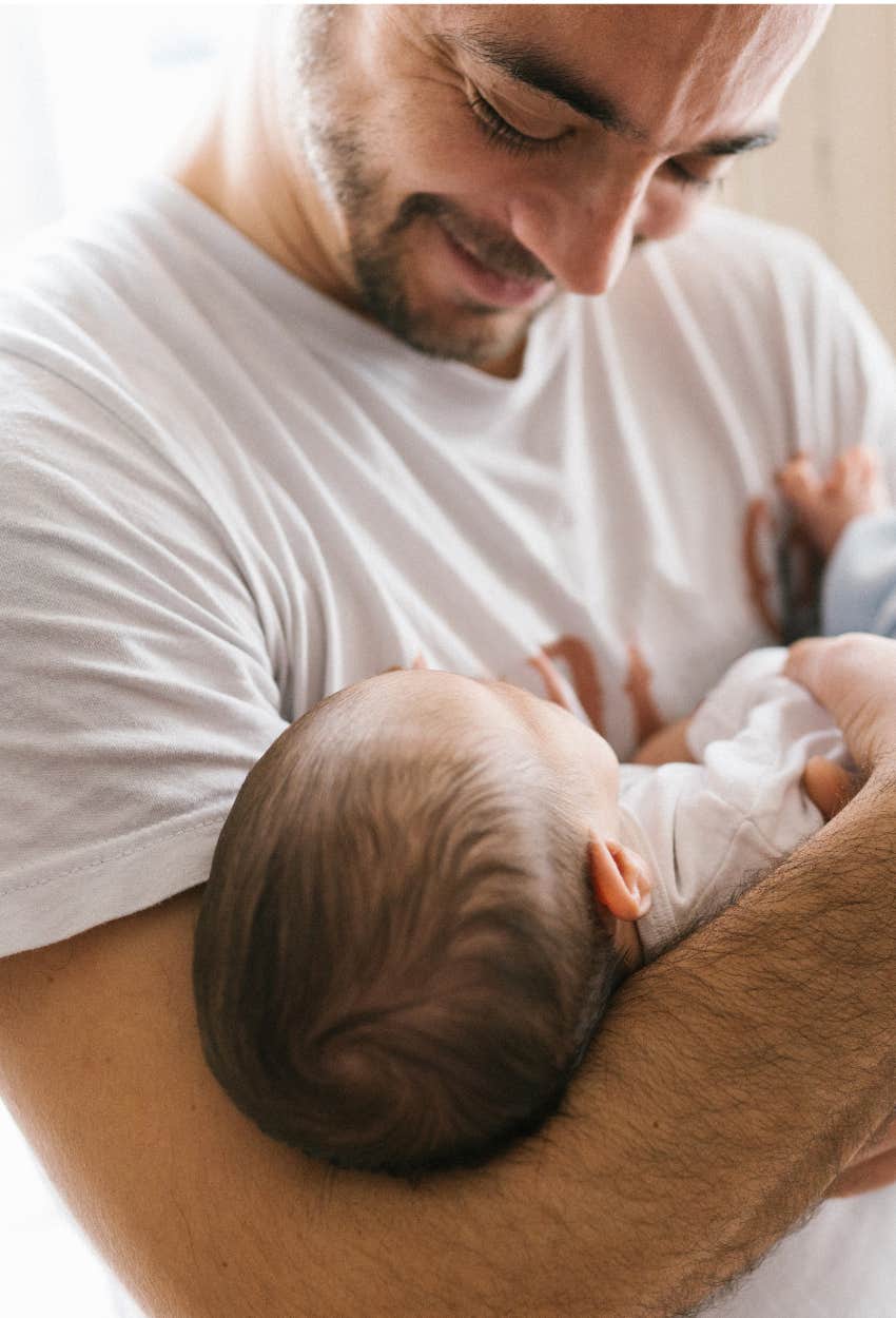 a new dad with his baby