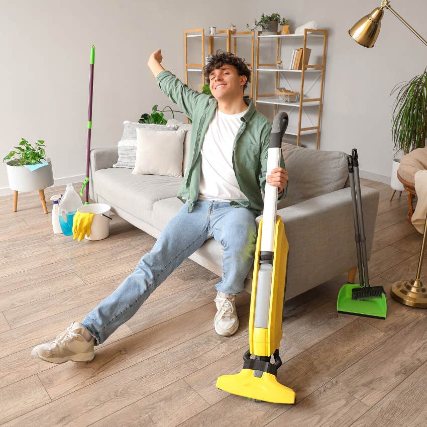 man who is memorable to women cleaning