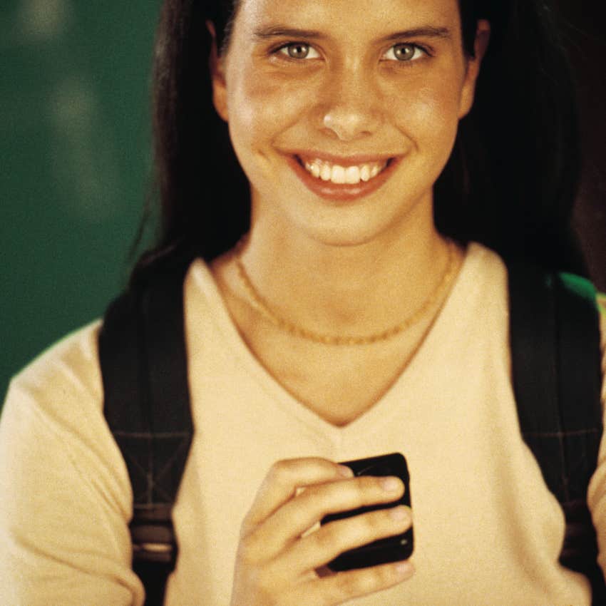 Gen X girl using a beeper