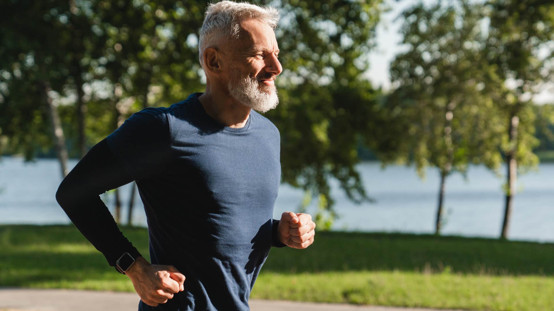 man running as a free hobby
