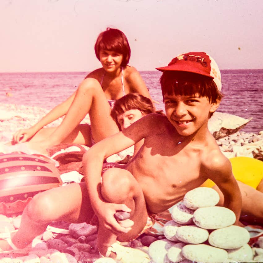 smiling gen-x kids on a beach