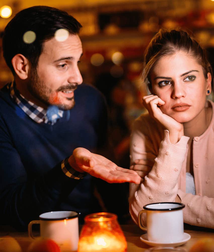 Bored woman nopes out of having no fun on date