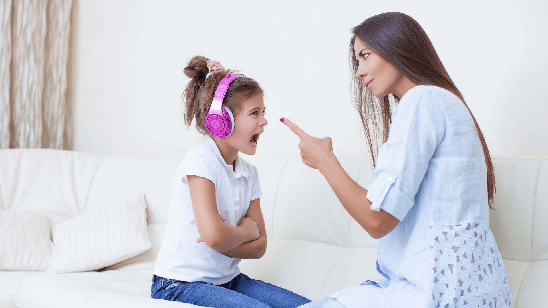 child who needs more support yelling at mother