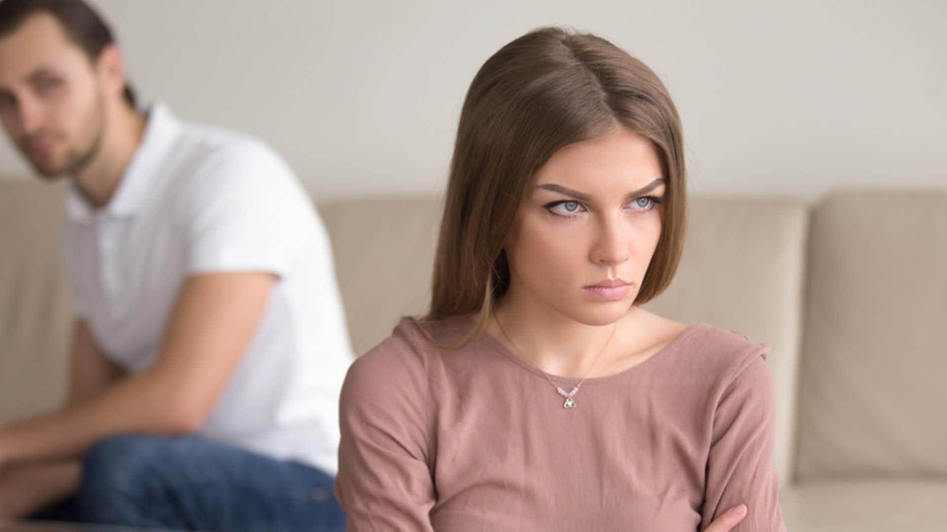 woman struggling with being told no by partner