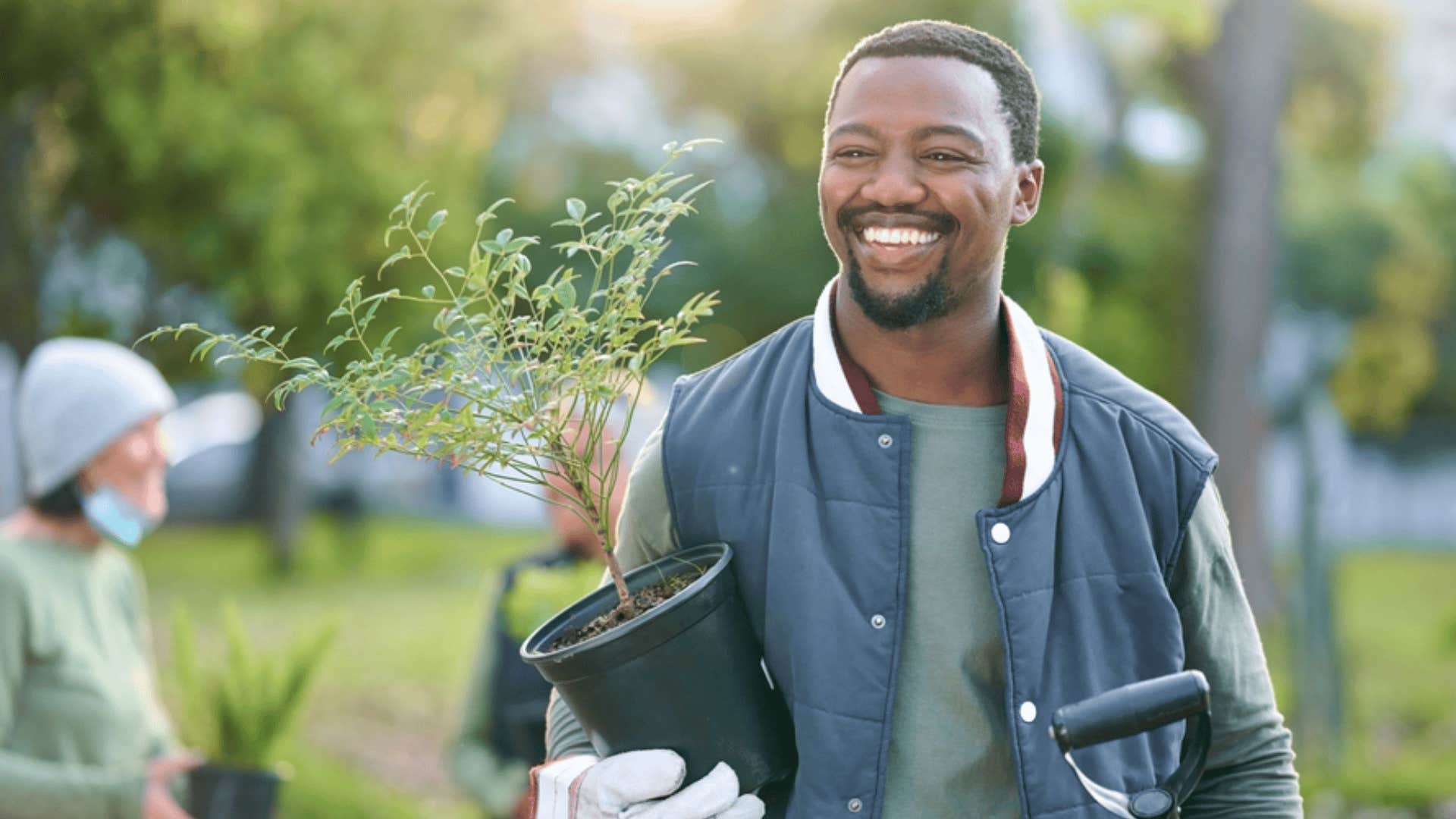 man gardening