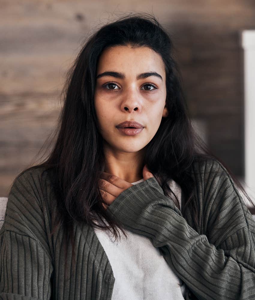 Successful woman grounds herself to stay sane