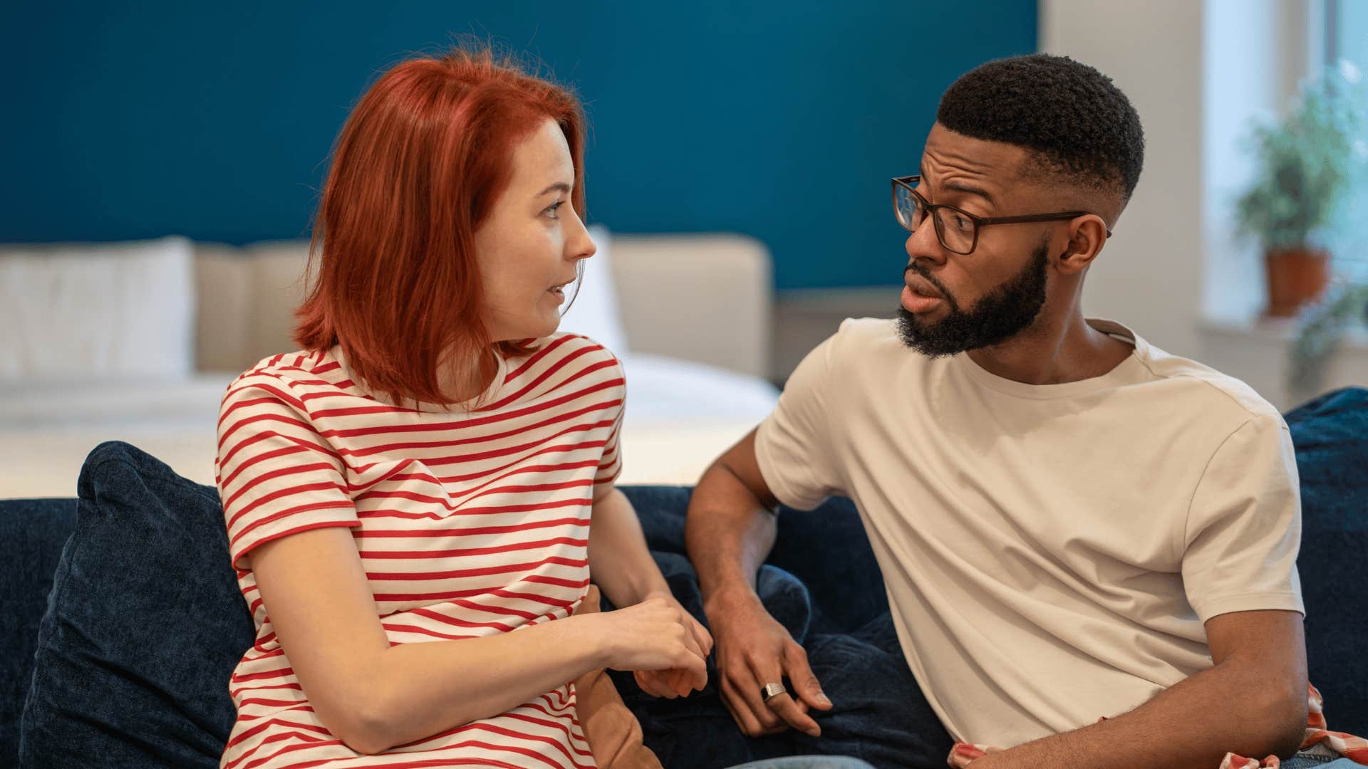 young couple reflecting on their relationship