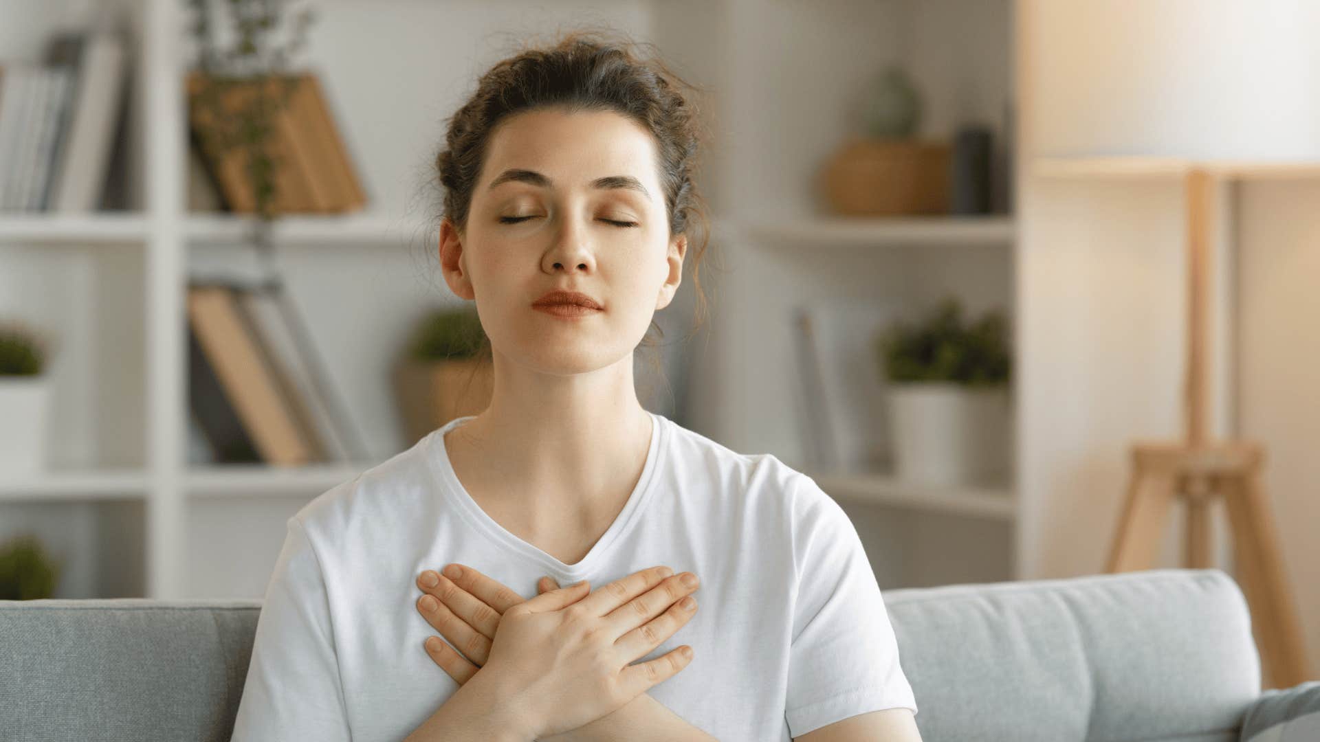 woman checking in with herself and her mental health